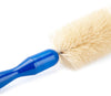 Brush The long bottle brush from the Park Tool BCB-5 set, perfect for reaching inside frame tubes, potentially shown alongside a sponge for wiping.