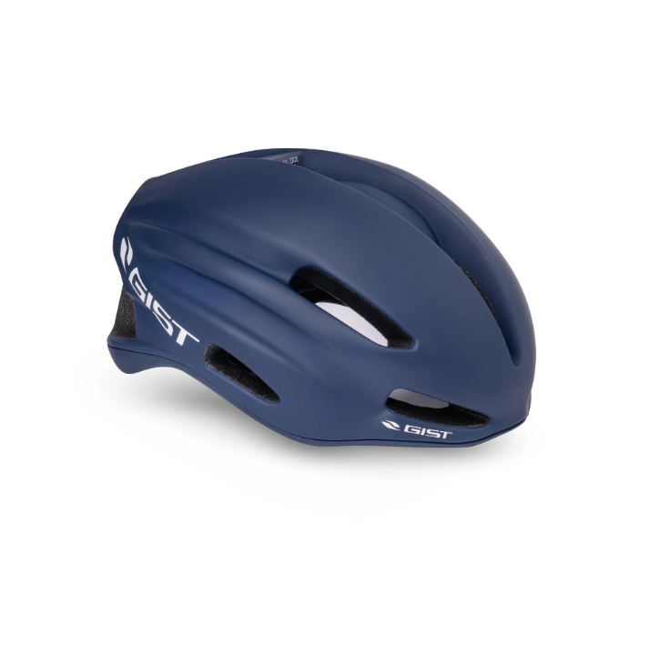 A blue Gist Veloce helmet with the brand name "Gist" clearly visible on the exterior