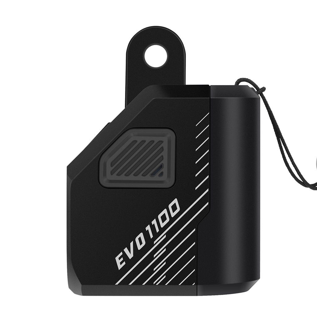 Side view of MAGICSHINE FRONT LIGHT EVO 1100-BLACK mounted on handlebars
