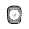 A bright white light shines against a black background, showcasing the Magene AT1200 Smart Front Light for cycling.