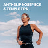 Athlete wearing Magicshine Rouler Classic sports sunglasses during a run, demonstrating the secure fit and optimal clarity for high-performance activities.