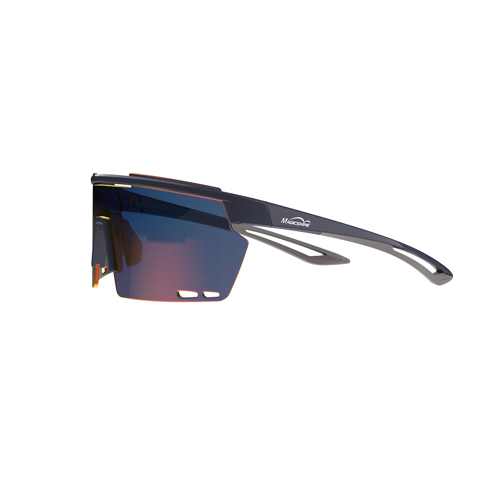Side view of Magicshine Rouler Classic sports eyewear, highlighting the aerodynamic design and secure fit for athletic activities.