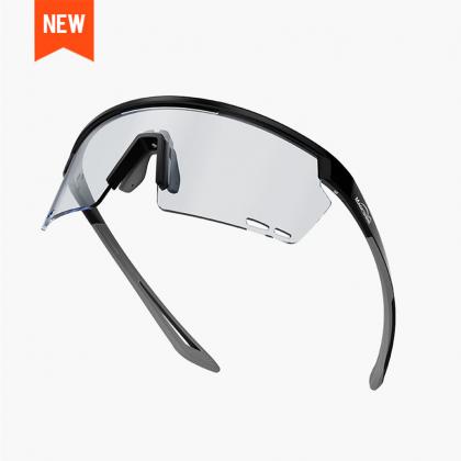 Magicshine Rouler Night Vision Sports Sunglasses in Black/Grey, featuring high-contrast lenses for low-light clarity and a sleek semi-frame design.