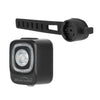 A square-shaped Magicshine SEEMEE rear light shown below a black strap mount.