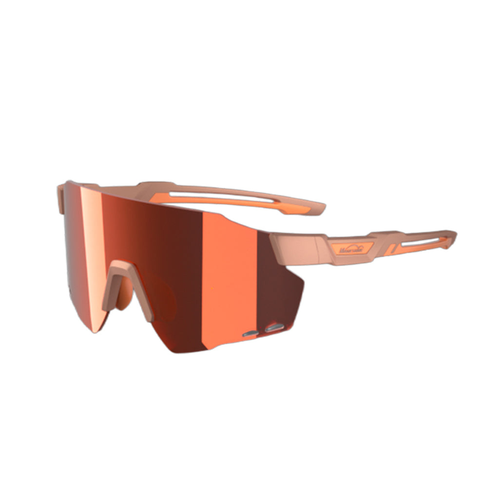 Phoenix Red Magicshine Windbreaker Classic cycling sunglasses, engineered for exceptional optical clarity and a wide field of vision, ideal for road cyclists.