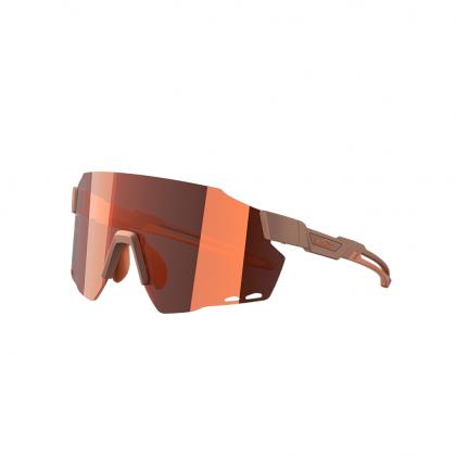 Magicshine Windbreaker Classic Sunglasses in vibrant Phoenix Red, featuring an ultralight frameless design and expansive PC shield lens for cycling eyewear.