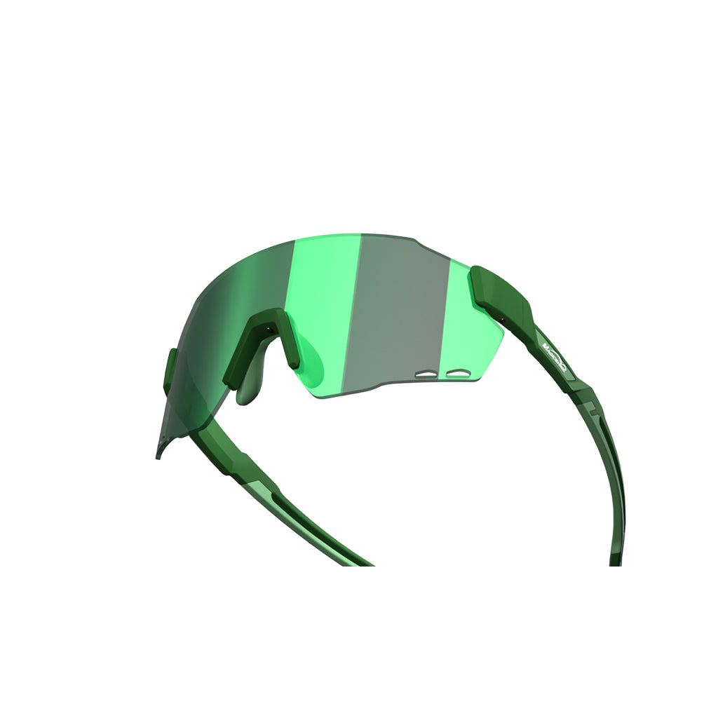 Forest Green Magicshine Windbreaker Classic cycling sunglasses, engineered for exceptional optical clarity and wide field of vision for road cyclists and commuters.