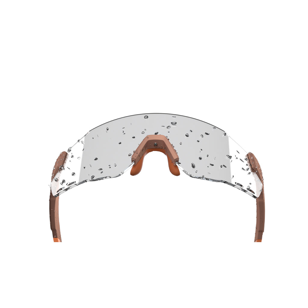 Waterproof cycling sunglasses Magicshine Windbreaker in Phoenix Red with photochromic lens