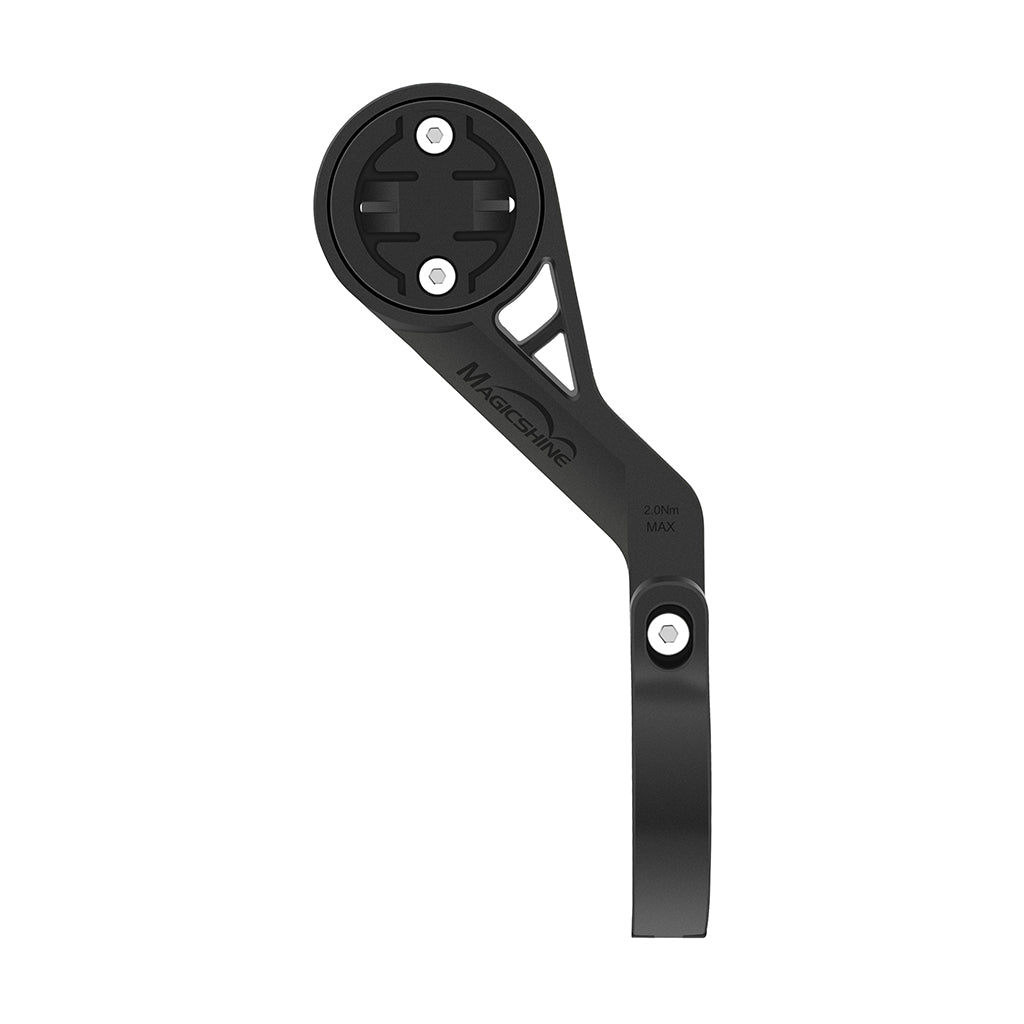 A black Magicshine MAS Out Front Mount, designed for Garmin devices and bicycle lights.