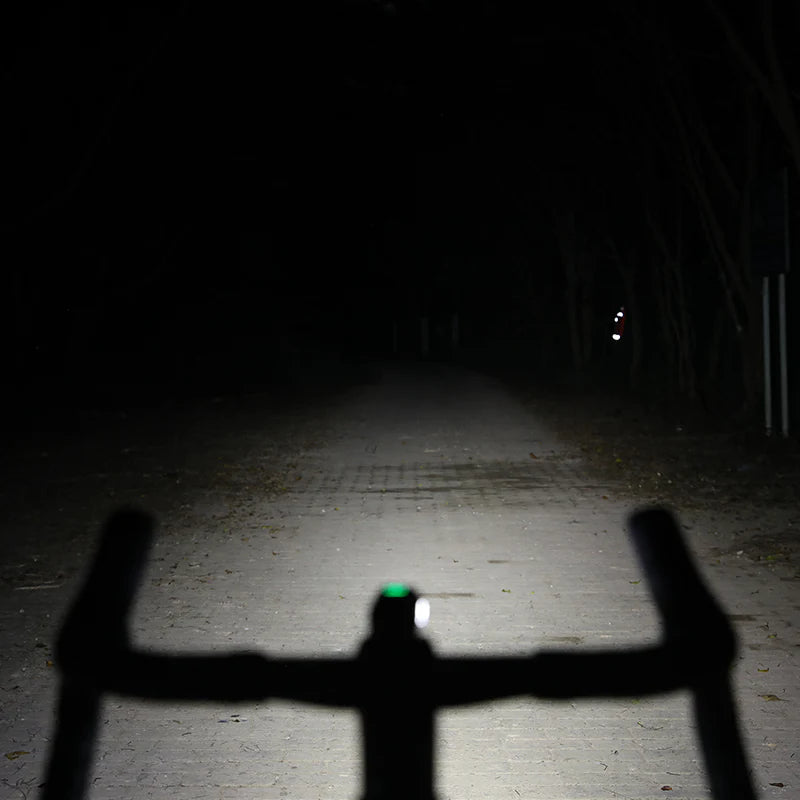 The compact and efficient Magicshine ALLTY 400 V2.0 bike light, providing essential illumination, featuring a USB charging port, and fully waterproof for hassle-free power during urban commutes and evening rides.