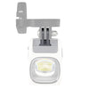 Front view of a white Magicshine EVO 1700 bike light attached to a gray GoPro-style handlebar mount.