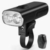 Magicshine Ray 1600B front light with remote shown in close-up.