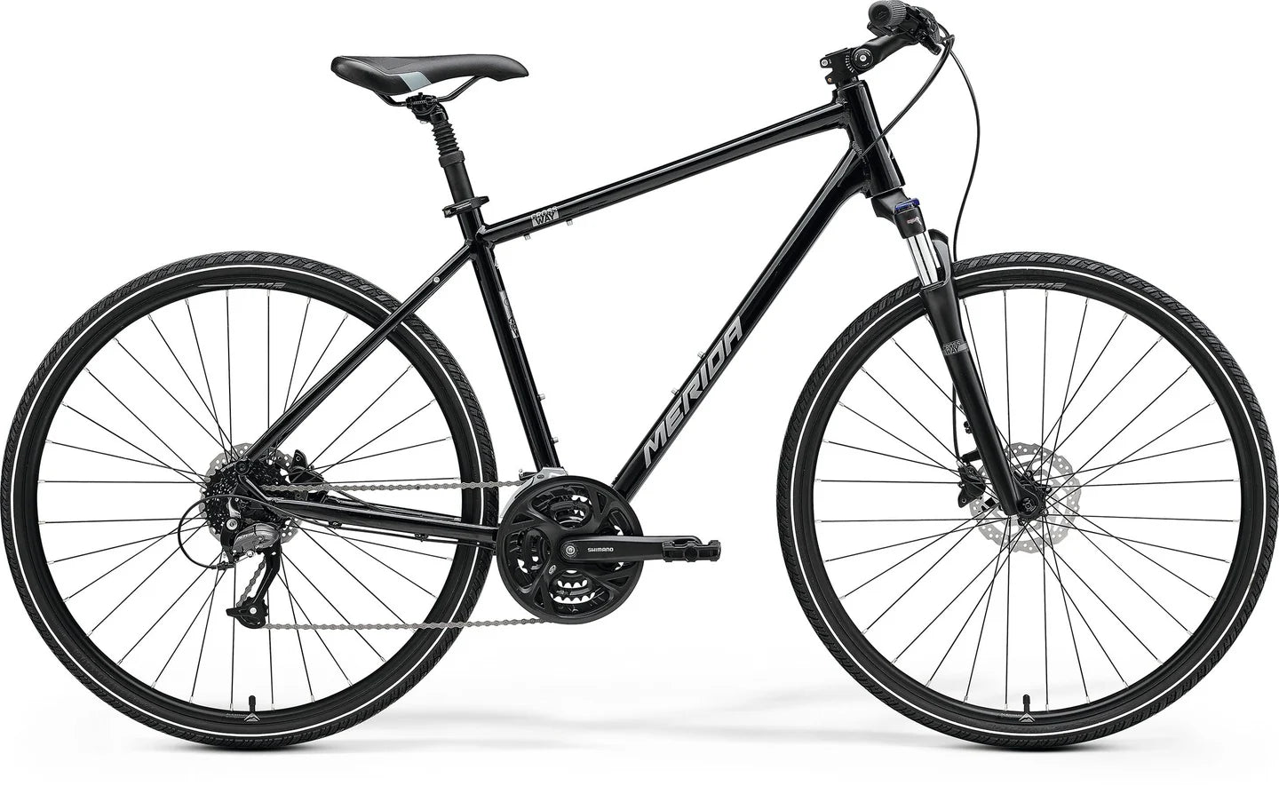 Shop Merida Crossway 40 Hybrid Bike - Black/Silver – United By Cycling