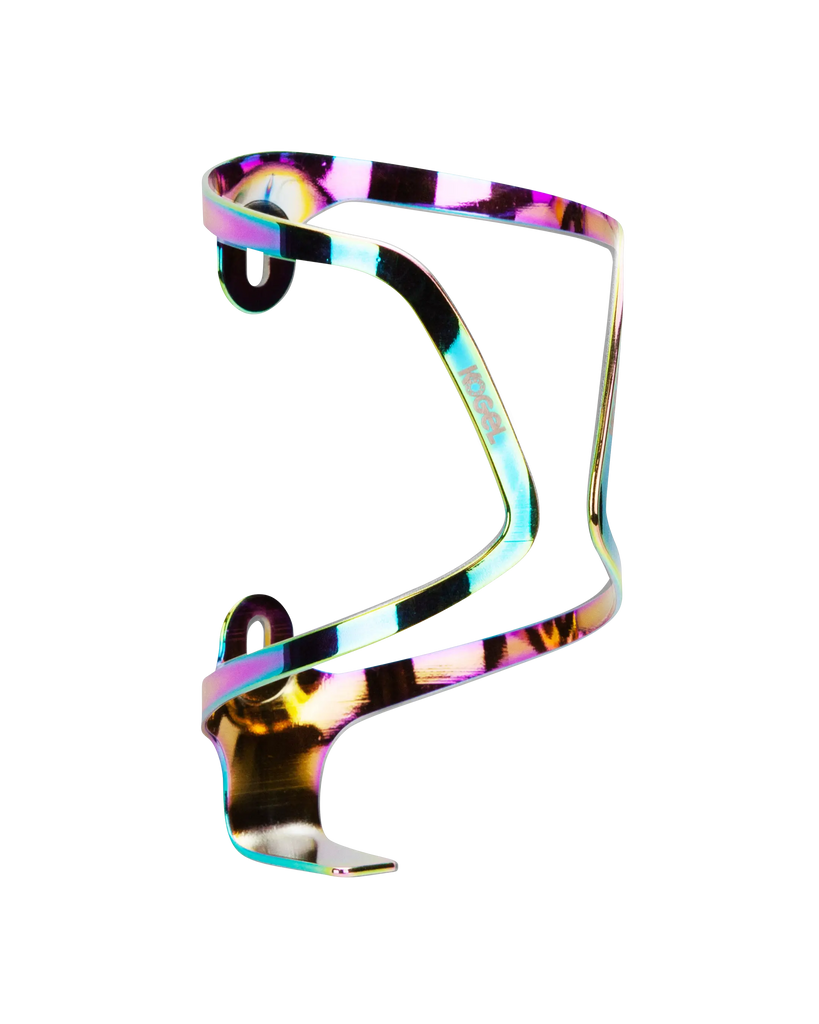 Kogel rainbow aluminum bottle cage mounted on bike frame buy now from your online bike shop united by cycling