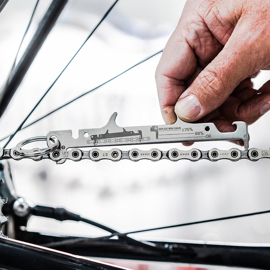 Lezyne chain wear indicator with bottle opener