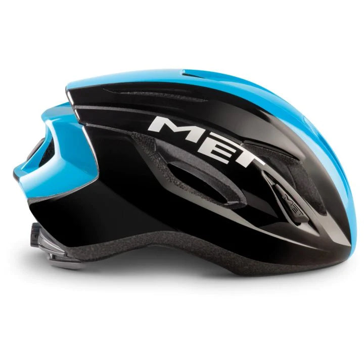 Shop MET Strale CE helmet (Black Cyan Panel/Glossy)- Large Online in India | United By Cycling