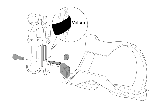 A close-up of the Birzman Uncage Side Draw, showing the bracket for attachment with the Uncage Repair Kit.