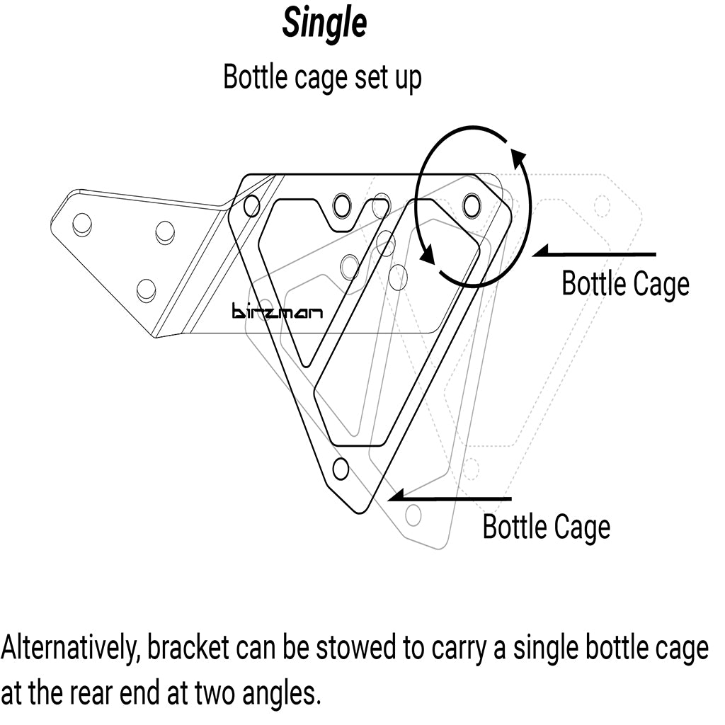 Streamlined rear hydration cage behind rider saddle