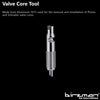 The Birzman Valve Core Tool, a bike tool with a 5mm flat wrench for removing Presta valve extenders.
