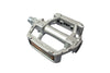 MKS RMX Pedal - Silver: Durable alloy bicycle pedal with cup and cone bearings, ideal for sneakers and versatile cycling.