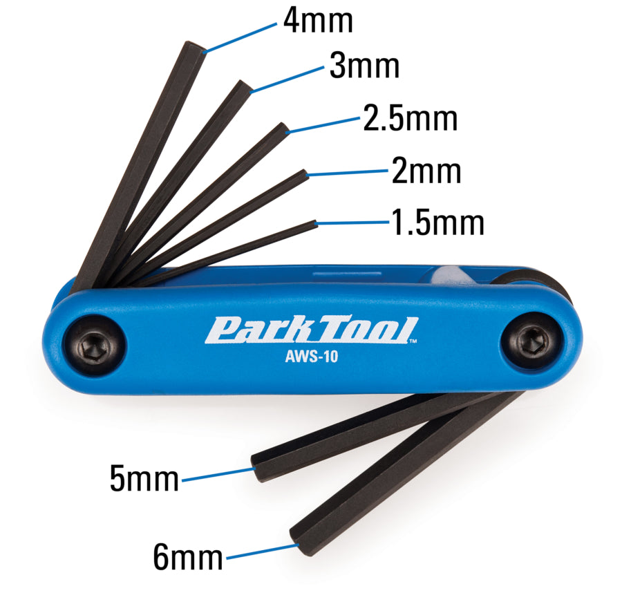 Shop Park Tool Fold-up Hex Wrench Set: 1.5mm to 6mm AWS-10 Online in India | United By Cycling