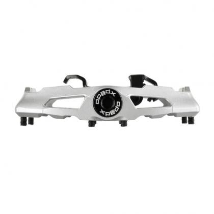 Xpedo AMBIX black dual-sided pedal with SPD clipless and 8-pin flat platform- grey