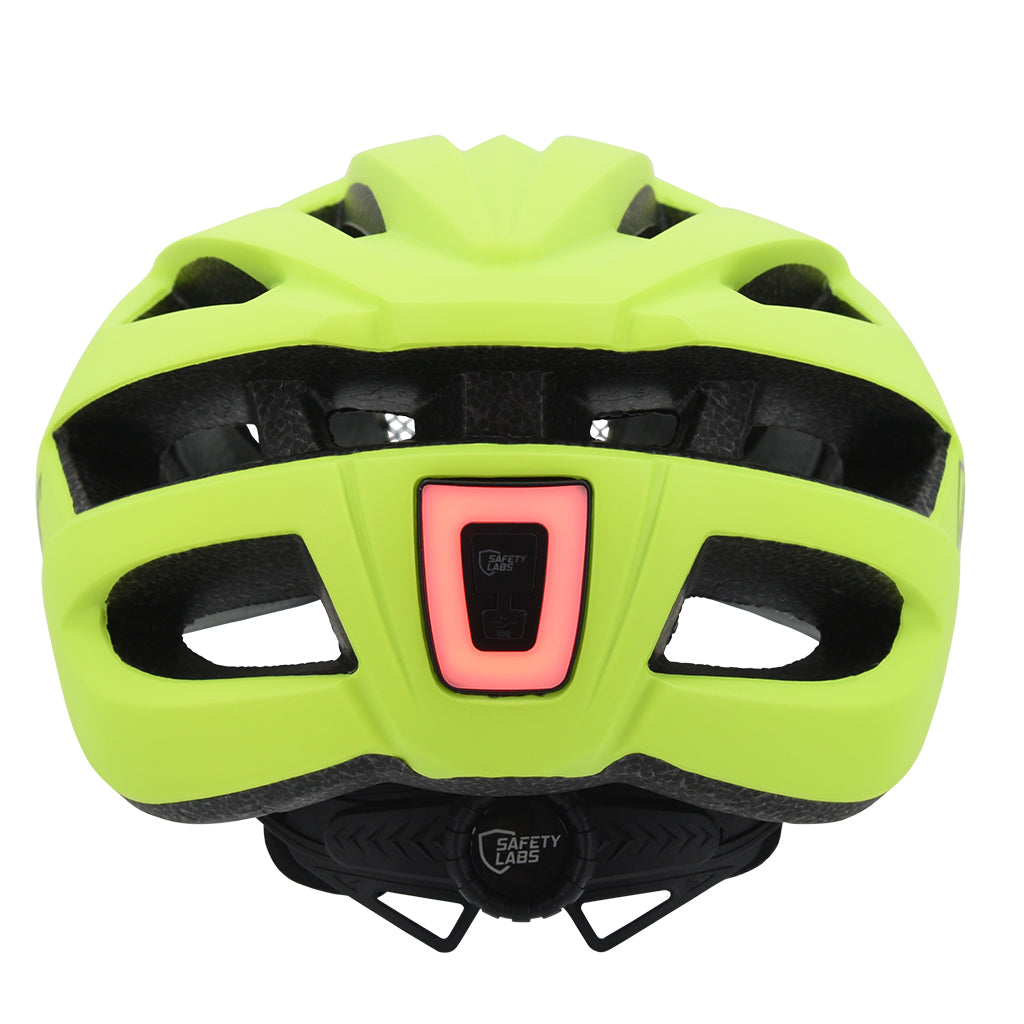 High visibility cycling helmet with USB rechargeable LED