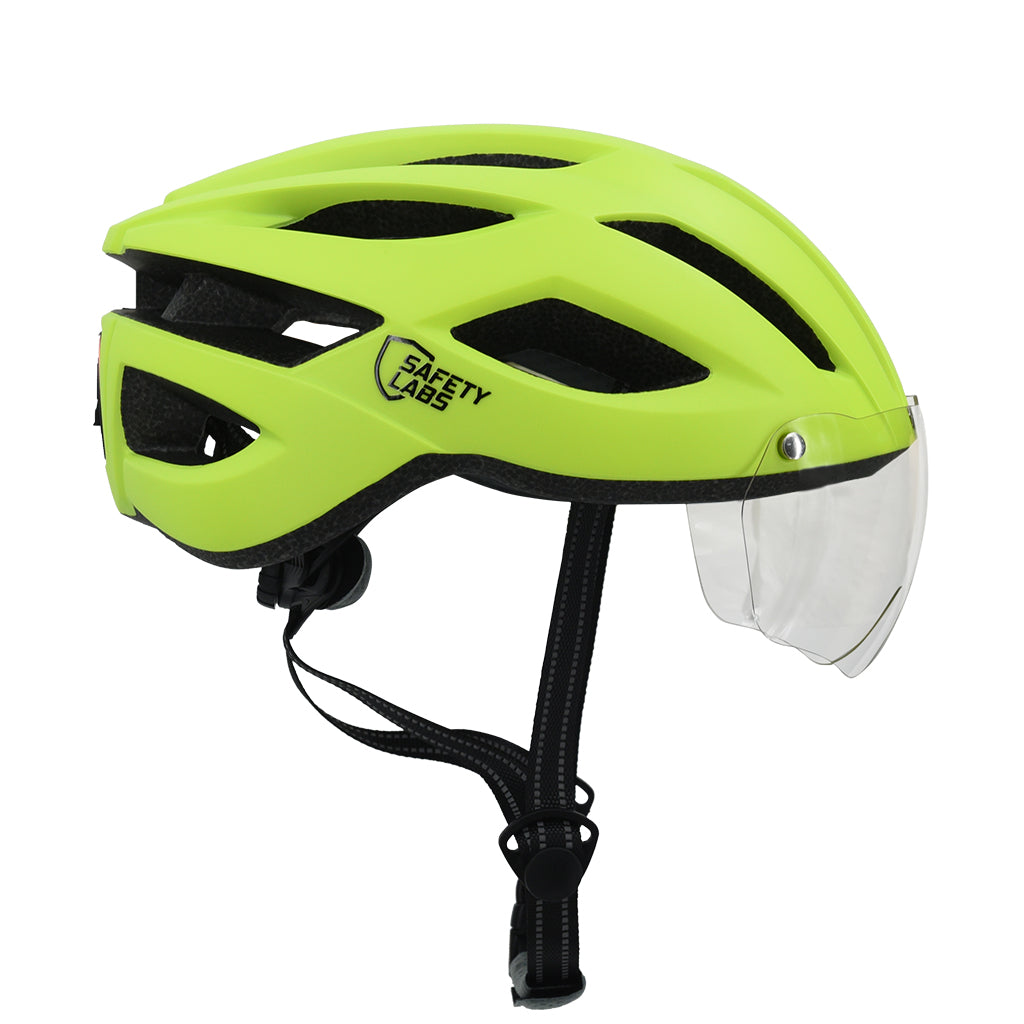 Safety Labs Expedo helmet side profile matte neon yellow