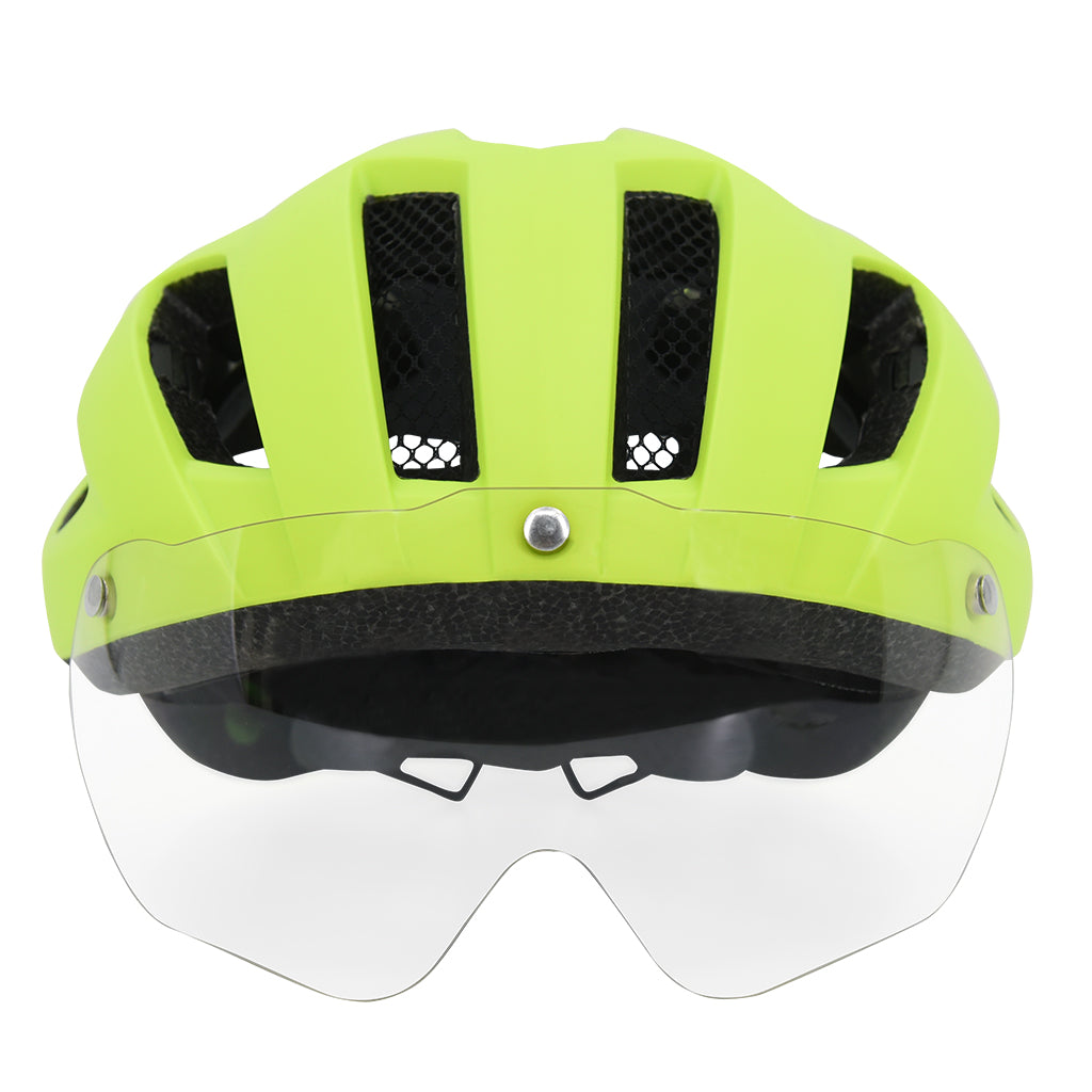 Neon yellow road cycling helmet for commuting