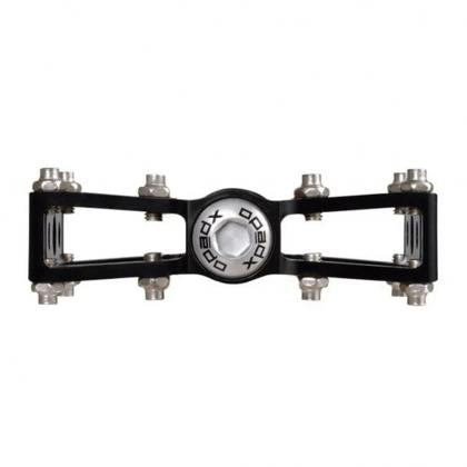 Side view of Xpedo TRVS 9 city pedal with anodized black finish