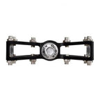 Side view of Xpedo TRVS 9 city pedal with anodized black finish