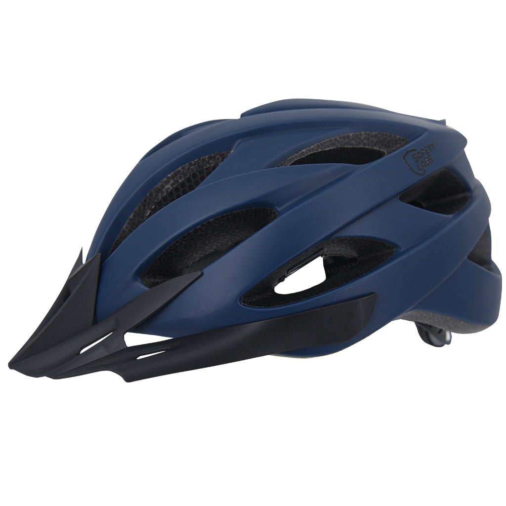 Lightweight hybrid cycling helmet matt blue color
