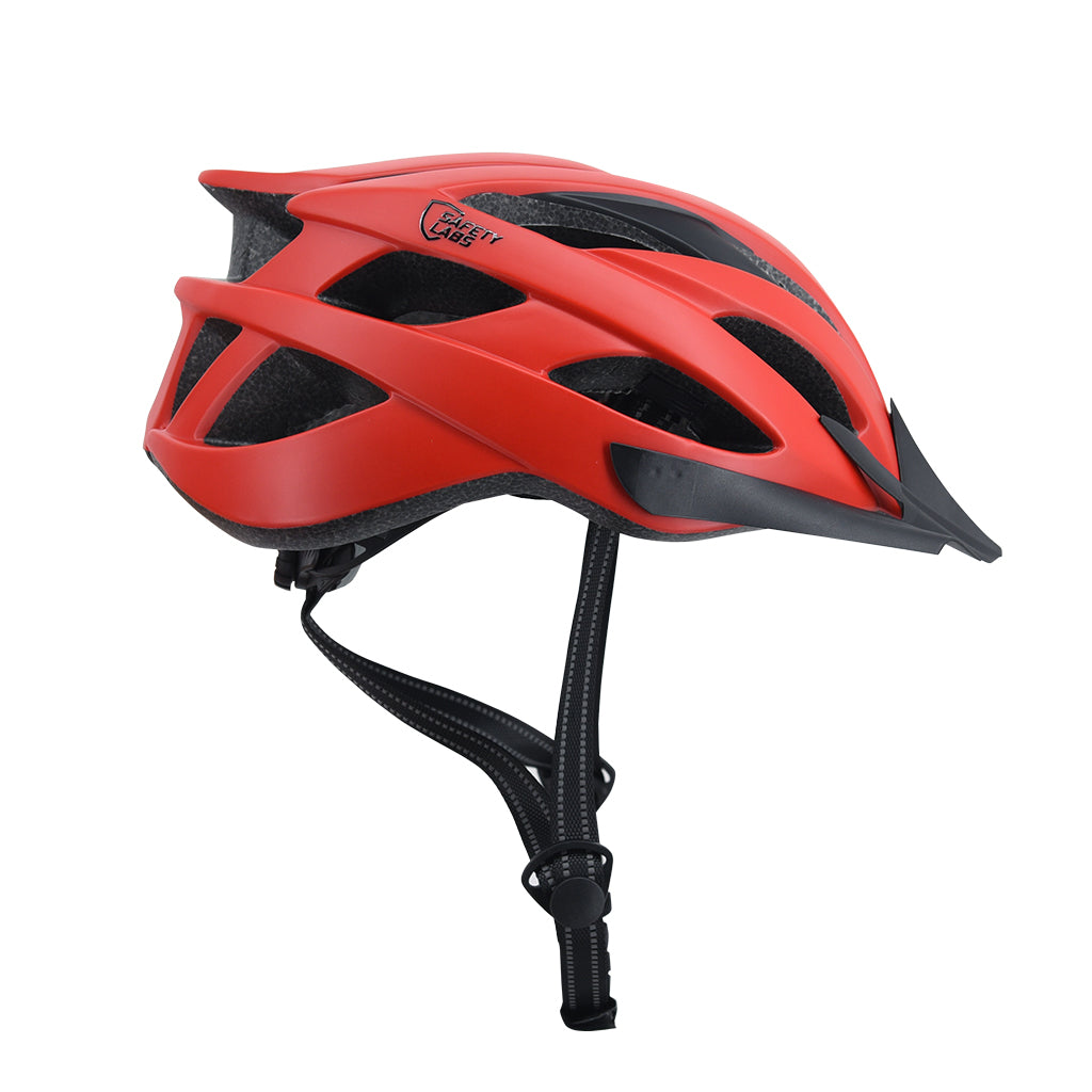 Lightweight matt red cycling helmet for everyday riding
