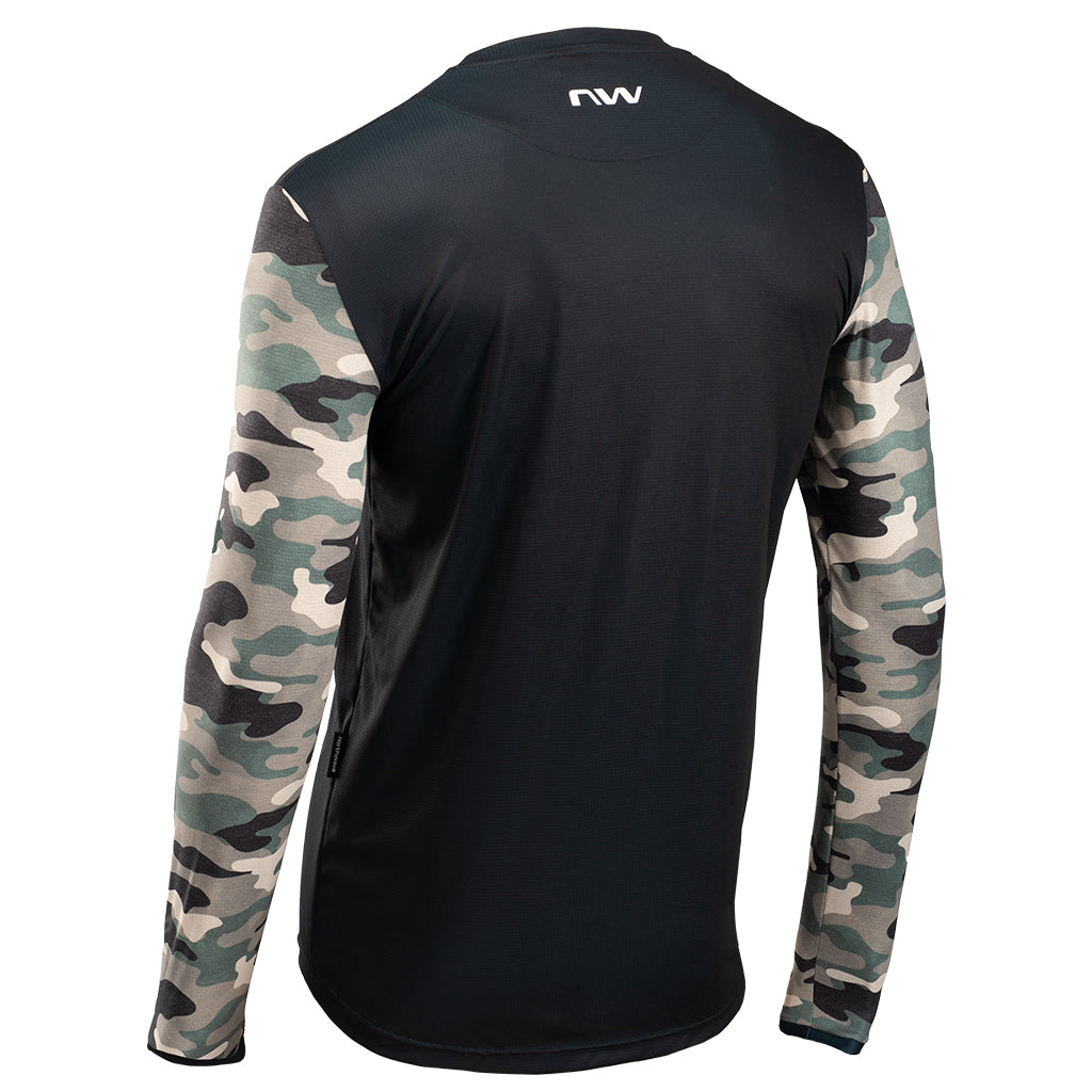 Northwave MTB Wild All Mountain Long Sleeve Jersey in Black, back view