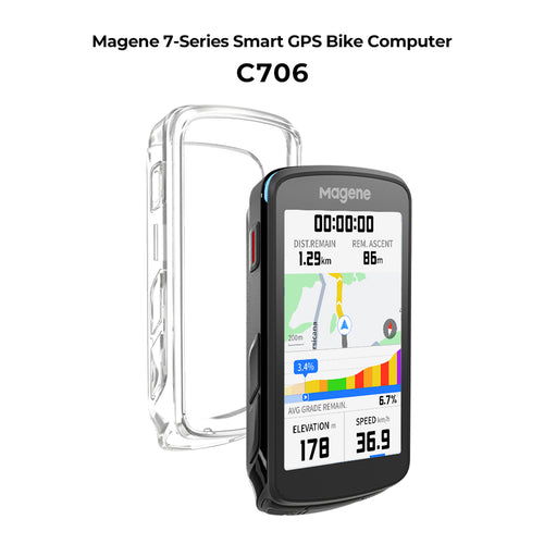 Magene TPU protective case installed on GPS bike computer