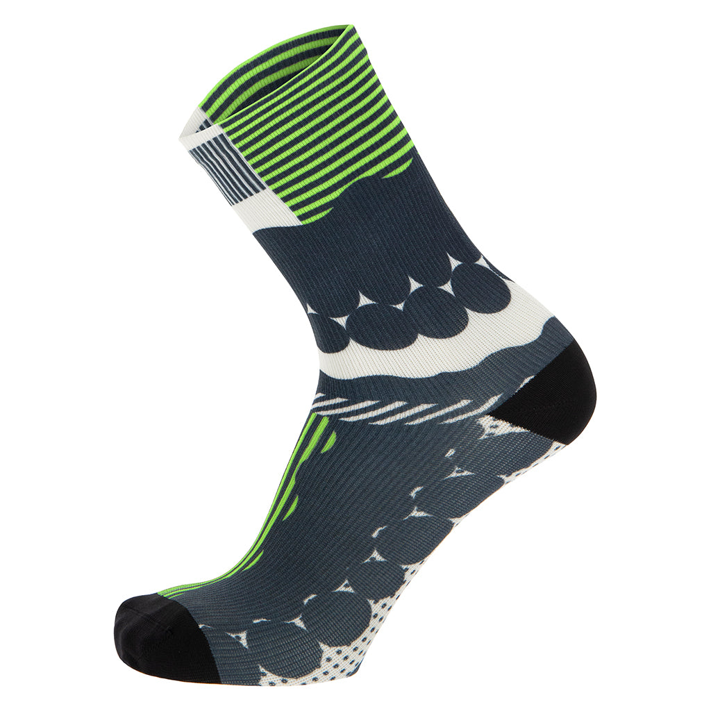 Santini Optic socks, Fluo Green, view 1.