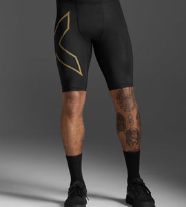 2XU Light Speed Compression Shorts (Black/Gold Reflective)