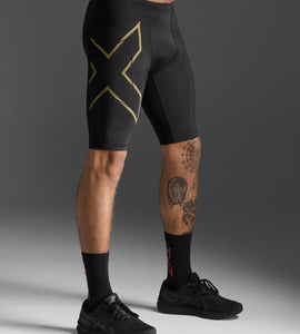 2XU Light Speed Compression Shorts (Black/Gold Reflective)