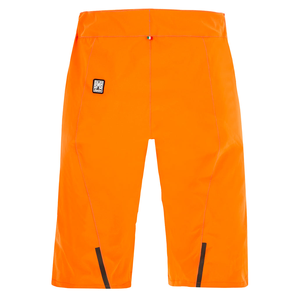 Santini MTB Selva Shorts, Flashy Orange, back view.