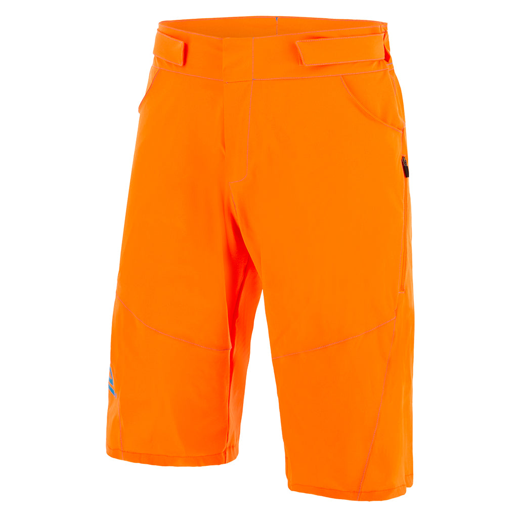 Santini MTB Selva Shorts, Flashy Orange, side view.