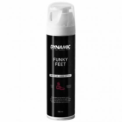 Dynamic Funky Feet Premium Shoe Spray 150ml, an odor eliminator and freshener for cycling shoes.