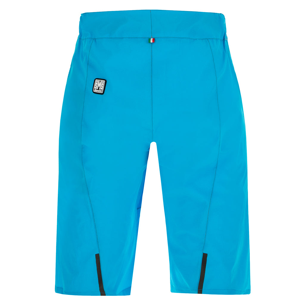 Santini MTB Selva Shorts, Turquoise, back view.