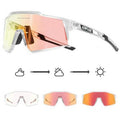 Cycling sunglasses Kapvoe KE9022 with colored, polarized, transparent, and yellow lenses