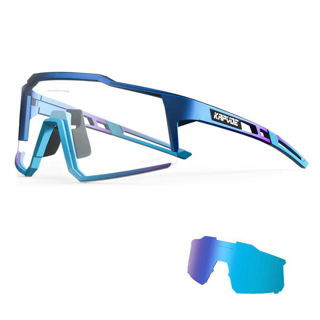 Kapvoe KE9022 multi-lens sports sunglasses with TR90 frame and UV400 protection