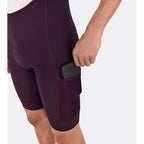 Santini Cargo Bibshorts, Burgundy, strap and back-panel detail.