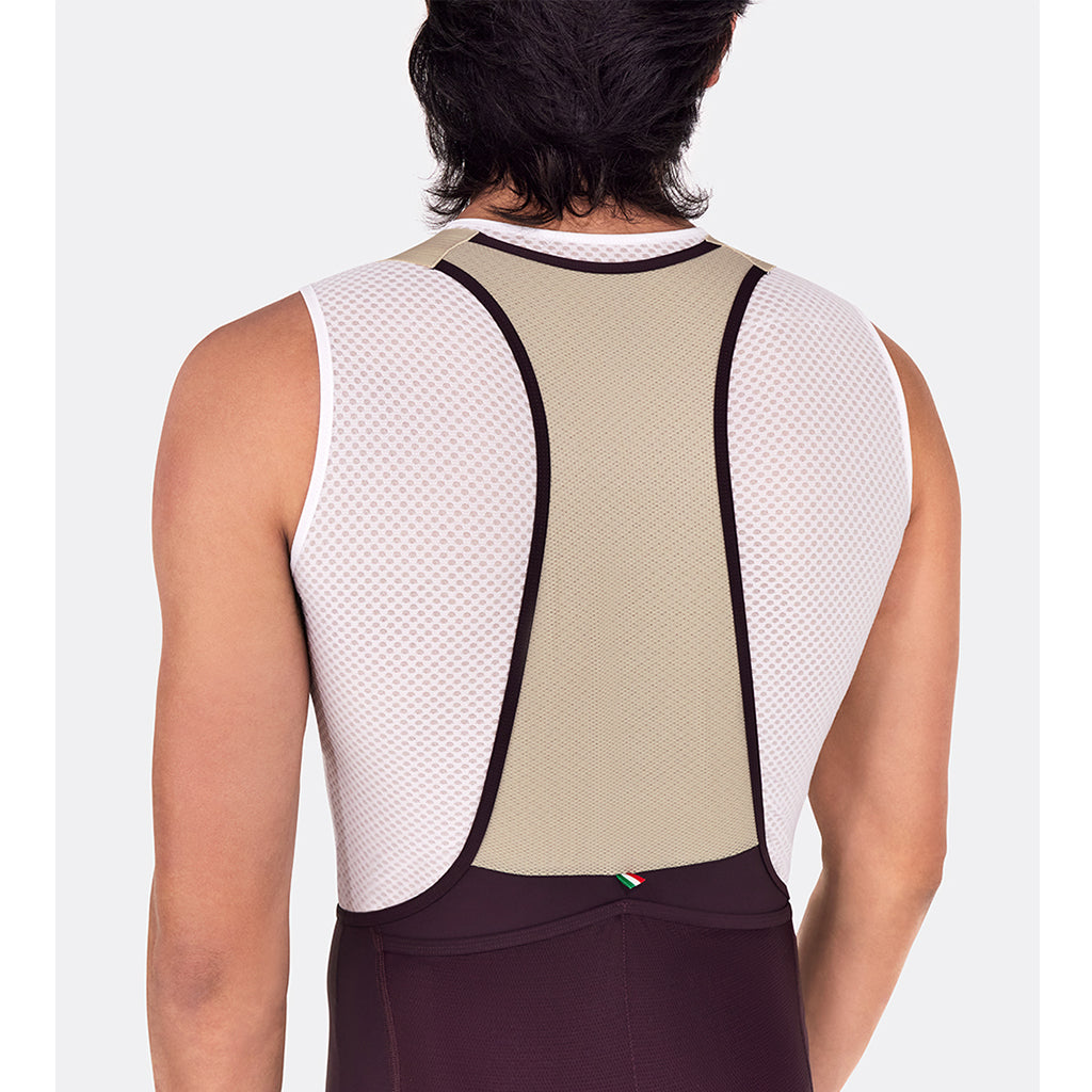 Santini Cargo Bibshorts, Burgundy, leg-grip detail.