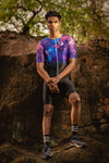 A man wearing Constellation race fit cycling jersey