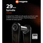 Magene TEO carbon crank set installed on road bike