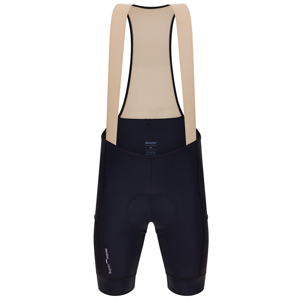 Santini Cargo Bibshorts, Black, front view.