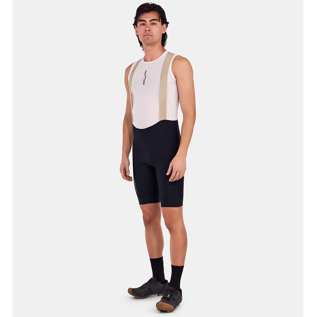 Santini Cargo Bibshorts, Black, pocket and strap detail.